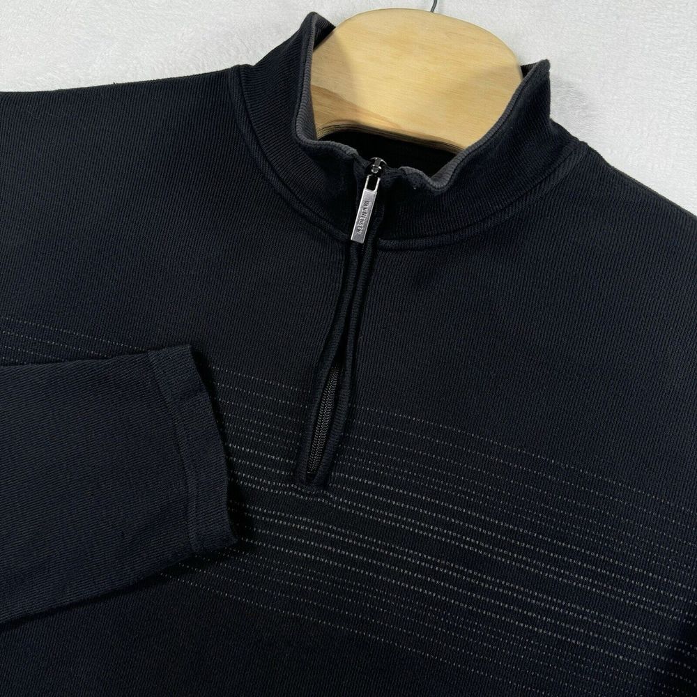 Van Heusen Shirt Mens XL Black 1/4 Zip Knit‎  Pullover Long Sleeve Classic